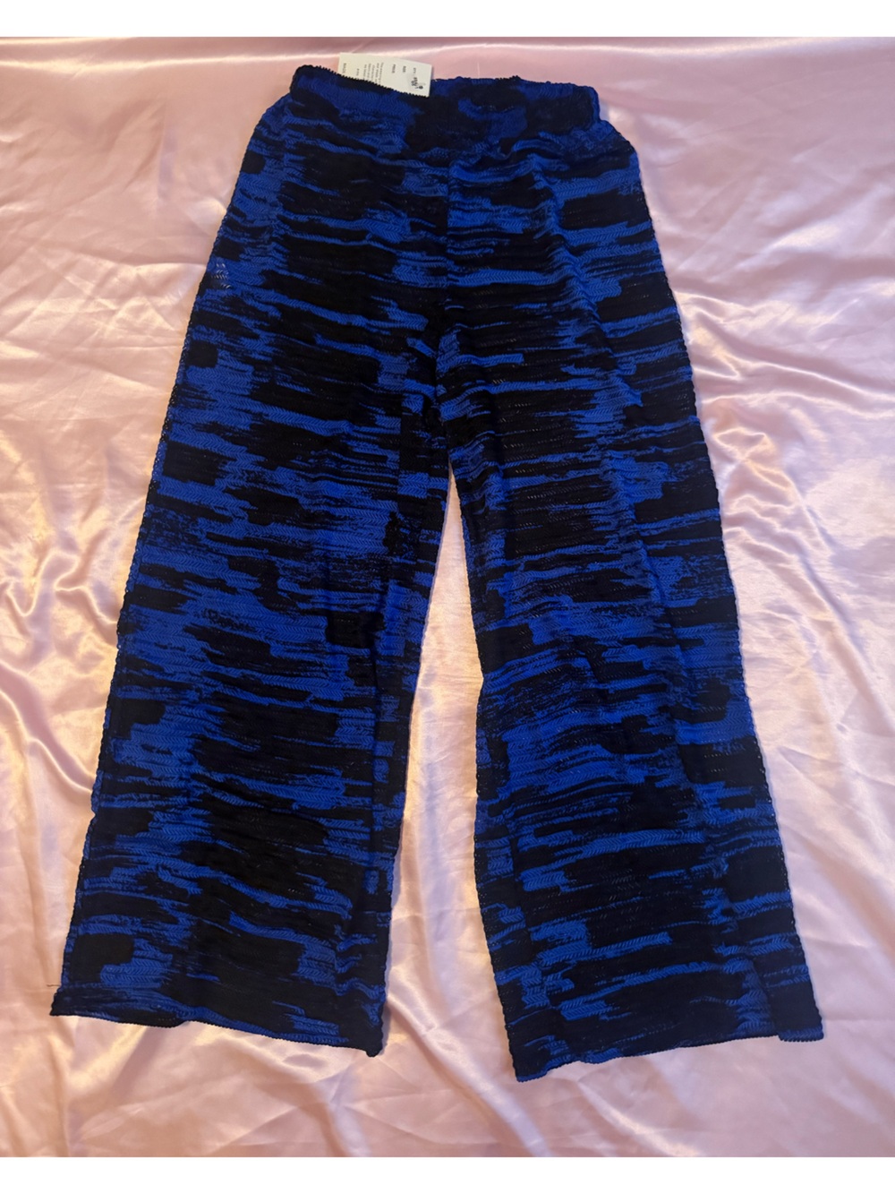 India Boutique Black and Blue Patterned Pants